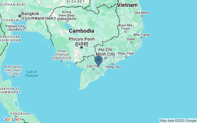 Kaart met locatie Mekong delta